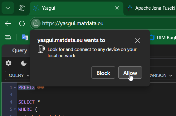 Permission request dialog